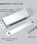 Heavy Duty 114 Lbs Magnetic Cabinet Catch Set in Stainless Steel 2 Pack, Rustproof Nickel Plated, Mirror Finish
