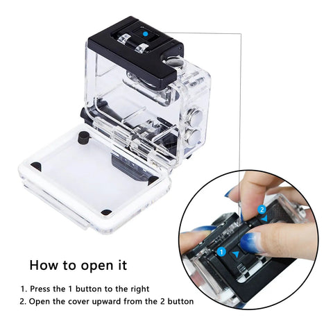 Waterproof Action Camera Case With Same Button Layout Tough As Nails Rugged Submersible Housing For EK7000 EK5000 open