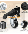 Super Tough Heavy Duty Workbench Caster Wheels Set Of Four With Two Point Five Inch Retractable Side Mount For No Sweat Furniture Moving And Rolls Like A Dream On Any Tile Or Concrete Floor features double ball bearing and anti-slip pedal.