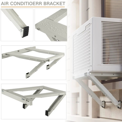 No Drill Window AC Bracket Easy Install Heavy Duty Steel Construction Holds Up To 220 Pounds fitting double hung window