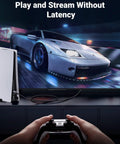 UGREEN Cat 8 Ethernet cable, 6ft braided shielded LAN cable for gaming, connected to console.
