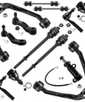13 Piece AWD Front Suspension Kit for 1999 2006 Chevy Silverado GMC Sierra 1500 Includes Front Upper And Lower Control Arms With Ball Joints Sway Bar Links Outer And Inner Tie Rods Pitman Arm Idler Arm And Pivot Built For Tough Truck Rides.