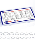 600 Piece Aluminum Crush Washer Set For Auto Oil Pan And Drain Plug Seals, 18 Metric Sizes M6 To M24 in plastic case