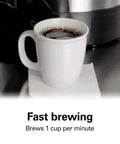 Commercial 40 Cup Stainless Steel Coffee Urn With No Touch Dispensing Double Wall Thermal Carafe brewing one cup
