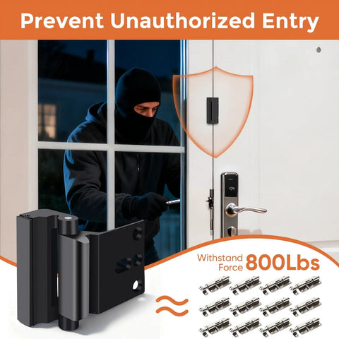 Beefed Up Door Security Reinforcement Lock Set Withstand 800 Lbs Of Force, tamper-resistant design preventing unauthorized entry.