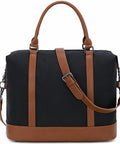 Weekender Travel Bag For Women, Canvas Duffel Tote With Water Resistant Oxford Fabric, Overnight Carry-On Luggage with Straps
