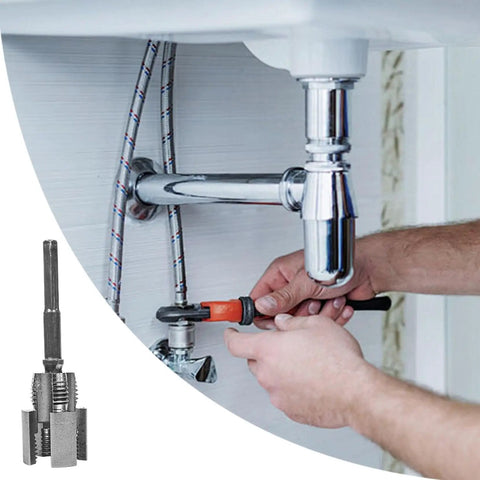 Pro 2-In-1 Pvc Pipe Threading Tool Kit For 1/2 And 3/4 Inch Pipes Tungsten Steel Cutter Bit used for plumbing repair.