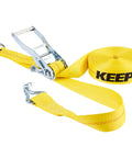 Beefy 2 Inch By 40 Foot Heavy Duty Ratchet Tie Down With J Hooks And Extra Long Handle For Maximum 3333 Lbs Working Load Limit