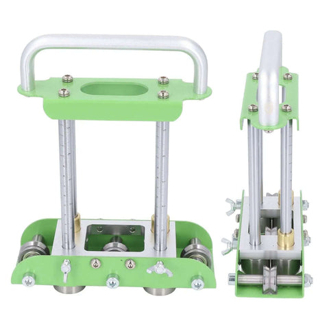2 Station Roller Bender For 0 To 90 Degree Bends No Sweat Easy To Use Portable Manual Roof Sheet Metal Bender shown front and side view