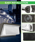 Ultra Bright 150W LED Wall Pack Light With Dusk Dawn Sensor 5000K Daylight 19200 Lumens Waterproof Outdoor Security Fixture
