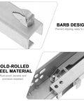 Close-up of barb design and cold-rolled steel material on 14 Inch Drawer Slides Replacement With Damping Soft Close Hidden Bottom Mount Rails
