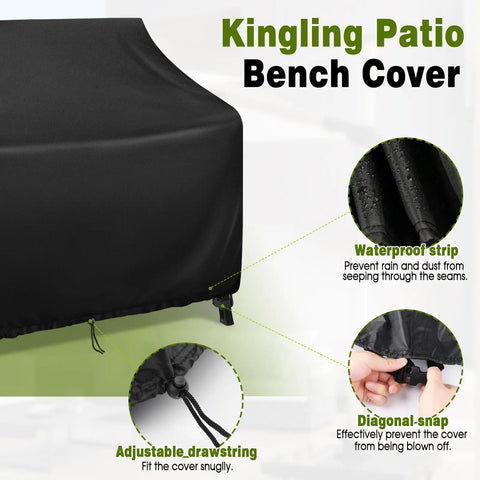 All Weather Outdoor Loveseat Cover For Patio Benches And Gliders Waterproof 420D Oxford Fabric Tough As Nails Built To Last