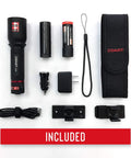 Rechargeable LED Flashlight With Slide Focus 300 Lumen Long Range Beam In A Compact Green Finish EDC Pocket Light accessories