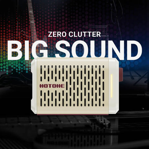 Pulze Mini Portable Guitar Amp With Bluetooth 52 Amp Models And 48 Cab Sims Ultra Compact against colorful background