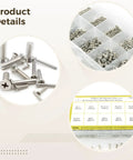 All In One Tool Kit With Clear Storage Box And Stainless Steel Phillips Pan Head Screws Assorted Machine Screws Hardware Fasteners