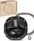 Premium Aftermarket Rear Differential Cover For 8.8 Ring Gear Axle with gasket and smooth drain magnet on display.