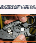 Close-up of Pro Grade Network Cable Cutter and Wire Stripper Tool with adjustment screw for Ethernet cables.