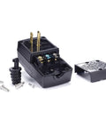 Three Prong GFI Waterproof GFCI Plug Replacement 15 Amp UL Listed with components and casing visible