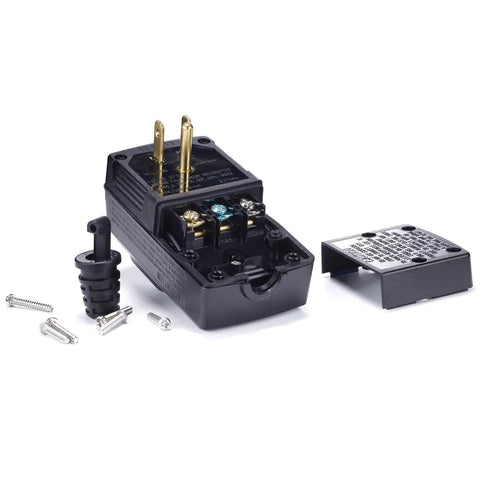 Three Prong GFI Waterproof GFCI Plug Replacement 15 Amp UL Listed with components and casing visible