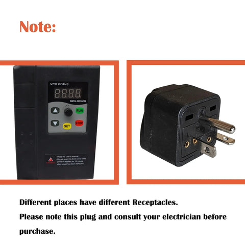 Digital control panel and plug for Badass Heavy Duty 2Hp Bench Belt Sander Providing Variable Speed Tuning For Sheet Metal Prep.