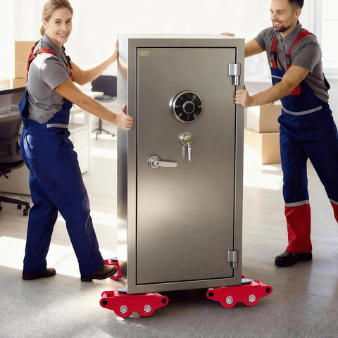 Heavy Duty Machinery Mover Skates Set For 8 Ton Capacity, 4 Pack Carbon Steel Dollies with Safe in Workshop