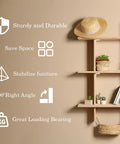 Hella Tough 50 Pack L Brackets For Wood Furniture, 1.2 Inch Small Corner Brace, Rust Proof Stainless Steel Floating Shelf Hardware, Lock Your Diy Projects In Place For Indoors Or Outdoors on a wall shelf with decor.