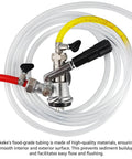 10 Ft Beer Line Vinyl Tubing 3/16 ID 7/16 OD Keg Line Replacement Kit With 4 Hose Clamps Food Grade Tubing For Kegerator Draft Beer Tower D Coupler Beer Dispensing