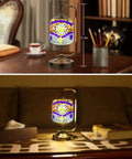 7 Color Mosaic Table Lamp With 360 Degree Rotating Color Changing Glass Handmade Antique Boho Bedside Lamp With 2 USB Ports on desk