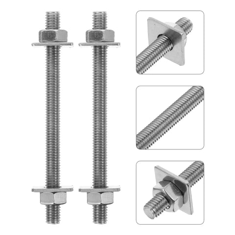 Two Sets M8 X 100mm 304 Stainless Steel Threaded Rods With Nuts And Washers DIY Ready For Wall Penetration Hardware Kit