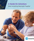 Premium 30 Day Space Mission Coding Course For Adults And Teens With Robotics And Engineering Projects, Arduino IDE Compatible Kit, Real NASA Researchers And Pro Level Video Lessons, Hands On STEM Adventure father and boy assembling robotics kit