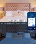 Smart RGBWW LED Bulb With WiFi Control And Voice Assist, Alexa And Google Assistant Ready, timer setting in bedroom