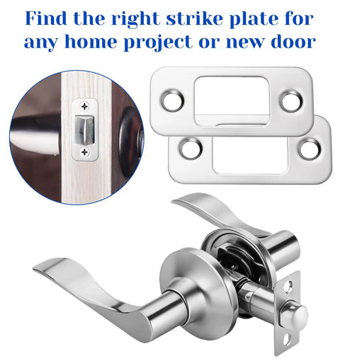 2 Pack Door Lock Plate Strike Plates For Exterior Doors One Inch By Two And One Quarter Inch Beefed Up Stainless Steel Backplates