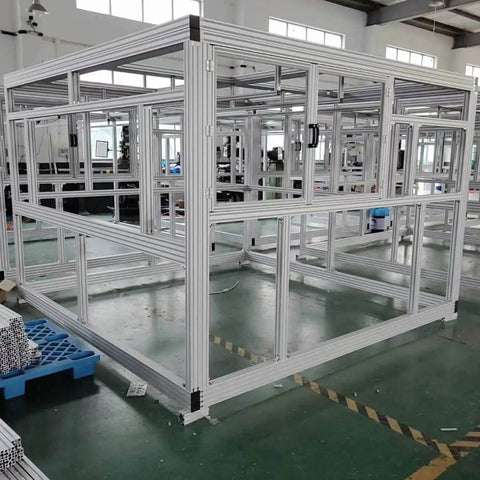 Hella Durable 20 Series T Slot 2080 Aluminum Extrusion Profile And Anodized Linear Rail For Smooth Glide 3D Printer Framing in workshop.