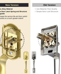 Comparison between new Vintage Gold Front Door Lock Set With Crystal Glass Knob Sleek Dope Reversible Handle And Deadbolt Brushed Gold Exterior Entry Door Hardware With Zinc Alloy Construction For Right Or Left Swing and old iron door lock