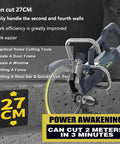 High-Torque 8800W Brushless Concrete Rotary Saw cutting 27 cm deep into concrete, showcasing its precision and efficiency.