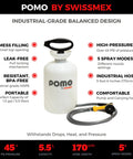High Pressure 5L Portable Shower Kit Hand Pump 45 PSI No Power Needed for Camping, with BPA-free HDPE tank and hose.