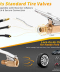 4 Pack 8mm Brass Tire Air Chuck Quick Connect Adapter For Twist On To Lock On Inflation No Air Loss Valve Connector diagram