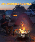 Outdoor Propane Fire Pit 22 Inch Smokeless Portable Fireplace With 12 Foot Hose And Lava Rocks for camping site