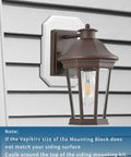 Vinyl Siding Light Mounting Block With Built In Electrical Box Outdoor Mount Kit For Half Inch Double White 2 Pack Easy DIY Install In Minutes UV Rated Plastic Paintable To Match Siding installed with outdoor light