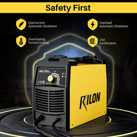 Dope Beginner Friendly MIG Welder 135E Flux Core 110V Inverter with safety features highlighted