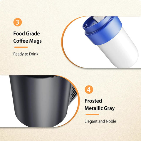 Keep Your Drink Hella Fresh On The Go Smart 2 In 1 Car Heating And Cooling Cup 12V 36W Electric Travel Coffee Mug with food grade and metallic finish.
