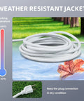 6 Ft Outdoor Extension Cord With 16 3 SJTW White Vinyl Jacket 3 Prong Grounded Plug Weatherproof Water Resistant
