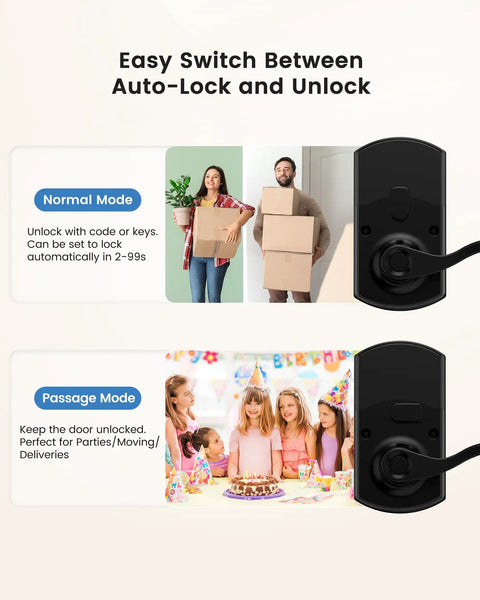 Heavy Duty Zinc Alloy Keypad Smart Door Lock With Backlit Keyless Digital Entry Handle Silent Mode Battery Alert Lock Up Tight Front Door Security No Sweat Setup