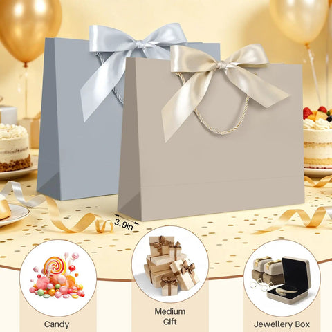Medium 13 Inch Gift Bag With Handles Champagne Gold Includes Tissue Paper And Card Perfect For Graduation Baby Shower