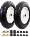 Beefy 14.5 Inch Wheelbarrow Wheel Solid Tire Replacement Kit Fits 3.00/3.25/3.50/4.00-8 Centered 3 Inch Hub 3/4 And 5/8