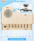 Totally Fun Playable Wooden Piano STEM Toy Kit For Kids And Teens Buildable 3D Puzzle Craft Set For Girls And Boys Ages 8 9 10 11 12 13 14 15 16 Kid Approved Educational Musical Gift For Holidays And Birthdays, 8-key wooden piano front view