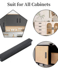 6 Inch Black Matte Cabinet Handles Set For Kitchen Cabinets And Drawers Durable Zinc Alloy Pulls with various installation views