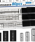 80 Piece Non Insulated Butt Connectors Kit 4 6 8 AWG With Heat Shrink Tubing for Wiring Pure Copper Splice Connectors set in box