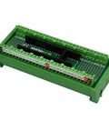 Pro Grade Industrial Terminal Block Breakout Board for Microcontrollers on DIN Rail Mount with 112 DIY Solder Pads, 2.54mm pitch