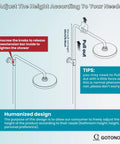 Diagram showing installation height adjustment for Eight Inch Rainfall Showerhead With Exposed Faucet Set 3 Function Shower System.